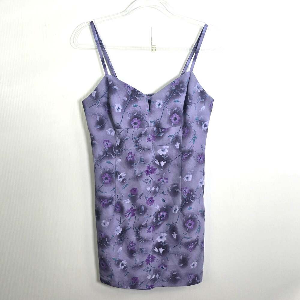 Vintage 90s Purple Floral Babydoll Mini Skort Dress Romper Y2K Sleeveless DBY
